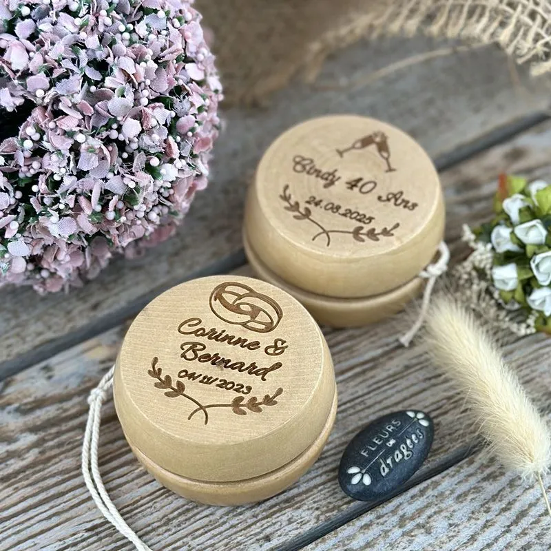 Yoyo Vintage Naturel personnalisé - Cadeau d'invité