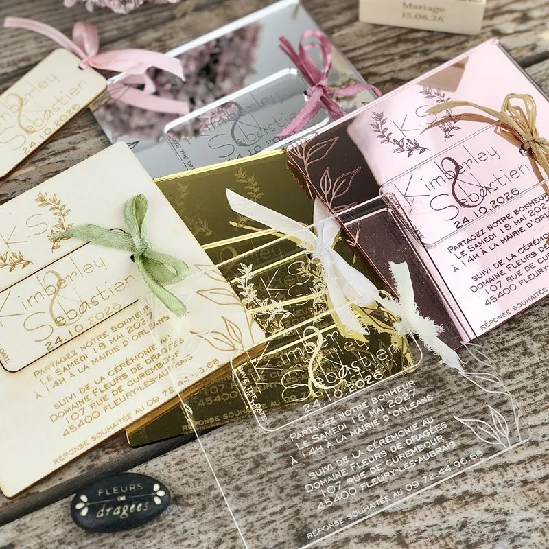 Carreline — Faire-part Bois, Plexi & Save-the-Date