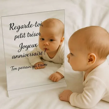 Miroir gravé personnalisé Message 21x30cm