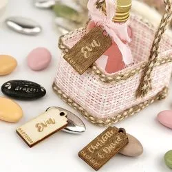 Mini étiquette bois Rustique - Choco