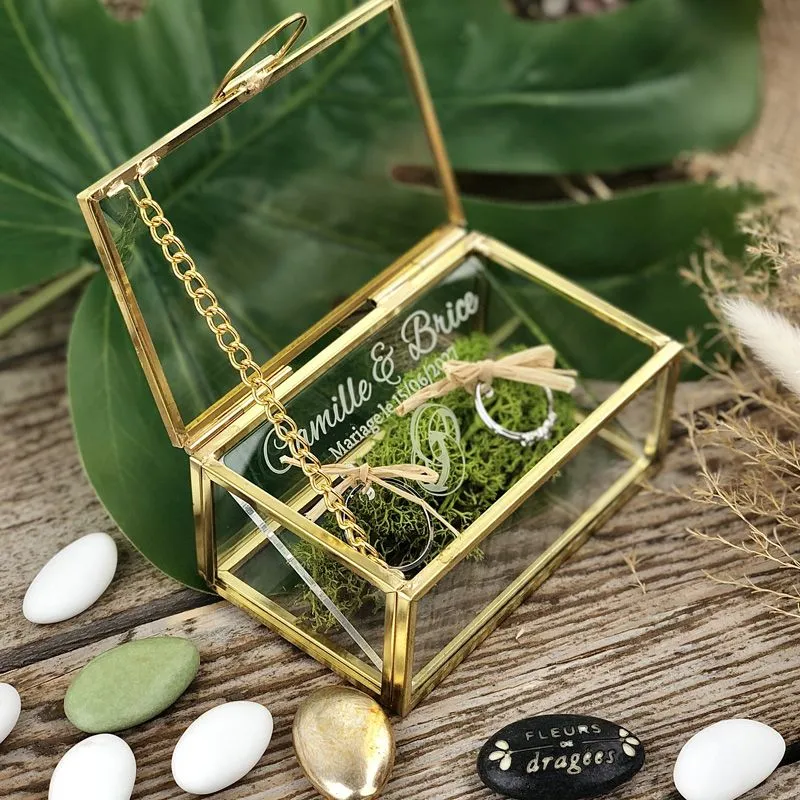 Coussin alliances Personnalisée Original - Coffret verre