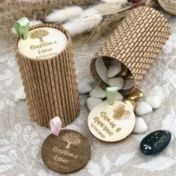 Boite Bambou Cylindre Personnalisée - Naturel