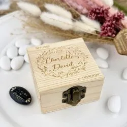 Boîte bois personnalisé - Coffre Carré 7cm