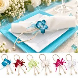 Déco de table - orchidée attache serviette X2 - Fleurs de dragées