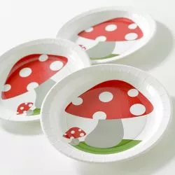 Assiette jetable Champignon X10