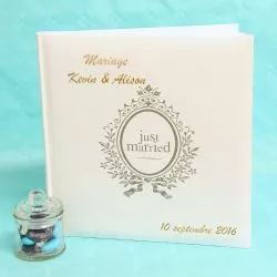 Livre d'or mariage personnalisé "Just Married"