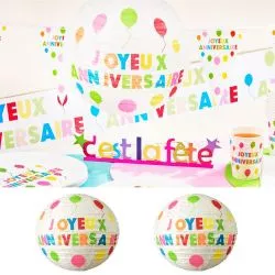 2 Lampions Joyeux Anniversaire ballons