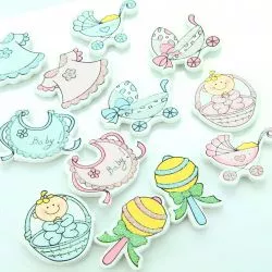 6 Stickers naissance  à coller N°2