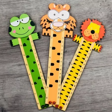 Cadeaux enfants - Règle bois animaux (lot de 12) Cadeaux enfants - Règle bois animaux (lot de 12)