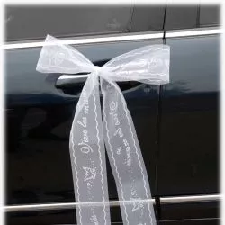 M-09 Décoration de voiture de mariage avec des rubans en tulle, du
