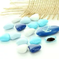 Dragées Coeurs chocolat lait variation Bleu 500gr
