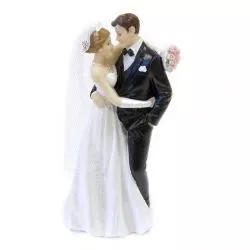 Jolies figurines de couple tenant des ballons pour la décoration
