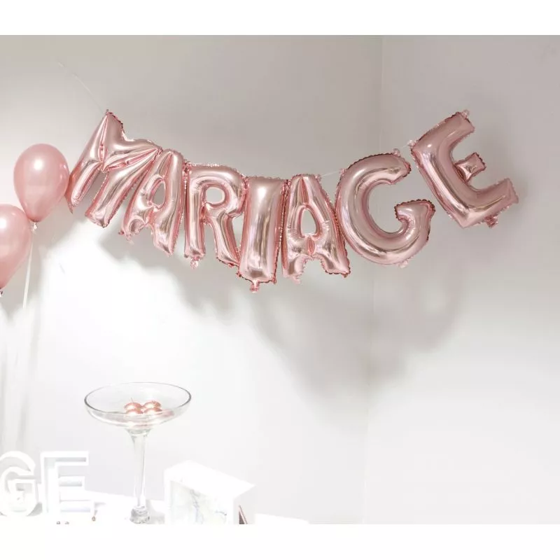 Or Rose AMORE ballons Les ballons or Ballons dargent Mariage Lettres Bridal  Ballon bannière Phrase Sur mesure Amour -  France