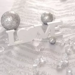 Centre table "LOVE" Blanc Scintillant