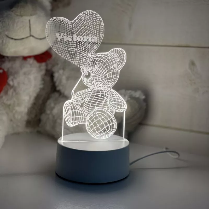 Lampe enfant 3D personnalisée - Ballerine aux fleurs