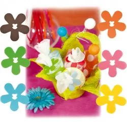 Attache tulle fleur x24