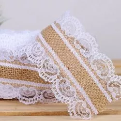 Ruban Dentelle Blanc Mariage Naissance Crochet Autocollante