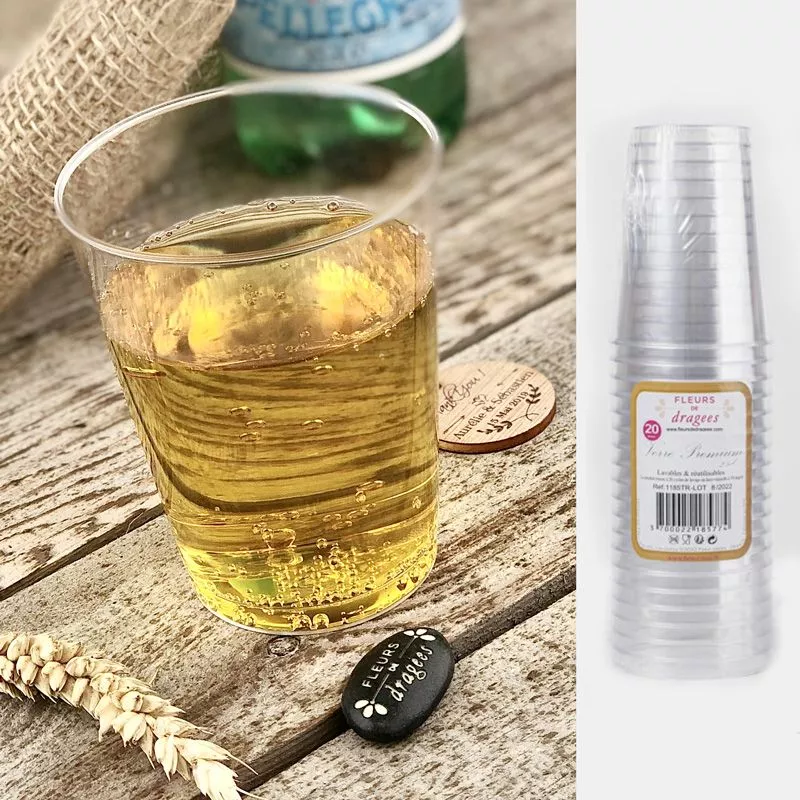 Verre plastique Cristal Réutilisable - 20 Pièces