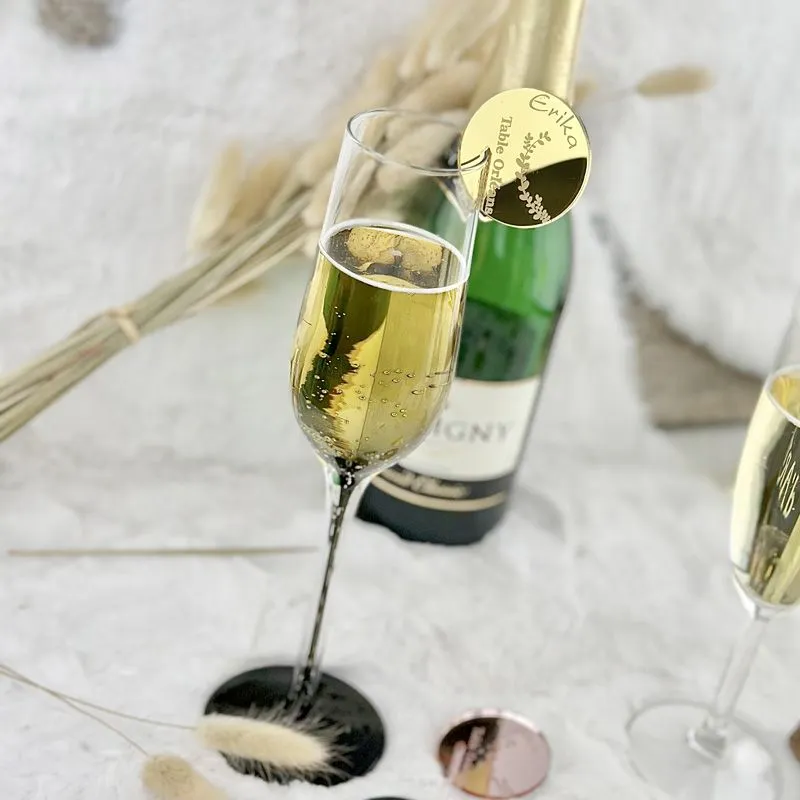 Marque Verre dorée personnalisé Champêtre - Rond