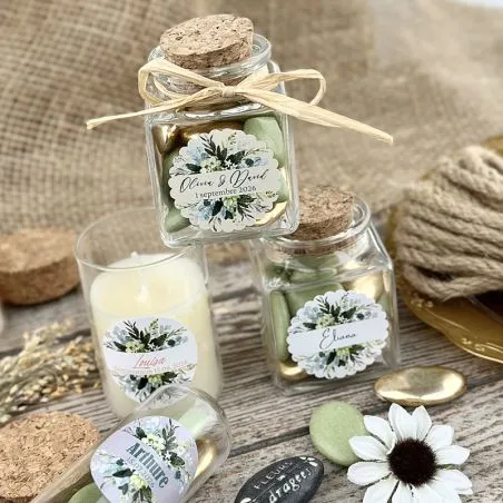 Etiquettes mariage sticker fleurie - N°25